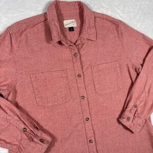 Universal Thread Goods Co Women's M Long Sleeve Flannel Coral Red Soft Thick Top
